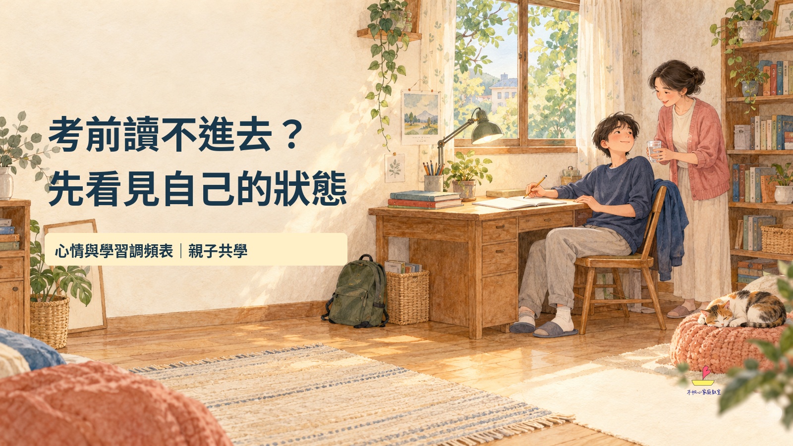 家長在溫暖書房陪伴青少年，主標考前讀不進去？先看見自己的狀態
