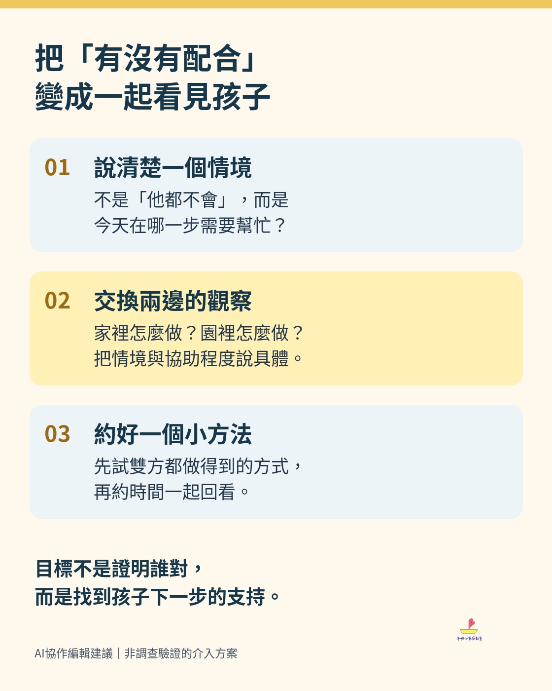 親師對話編輯建議:說清情境、交換觀察、先試一個小方法
