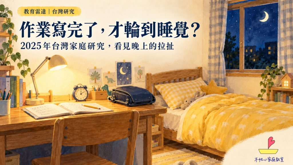 作業寫完了，才輪到睡覺？2025年台灣家庭研究看見的拉扯