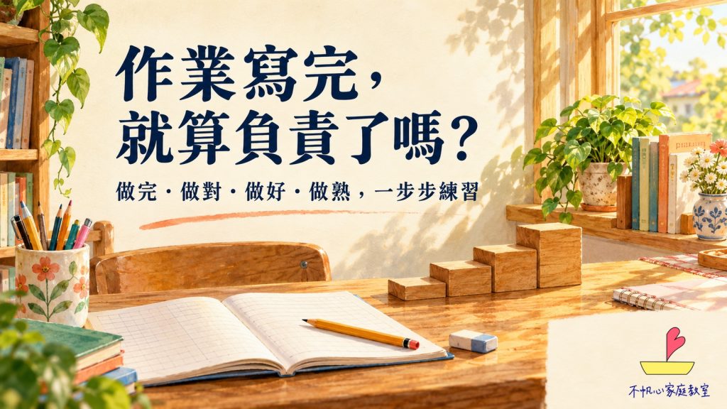 作業寫完，就算負責了嗎？陪孩子從四個方向練習