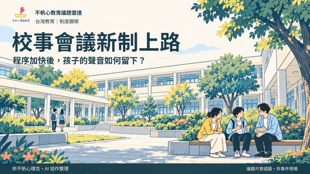校事會議新制上路：程序加快後，孩子的聲音如何留下？